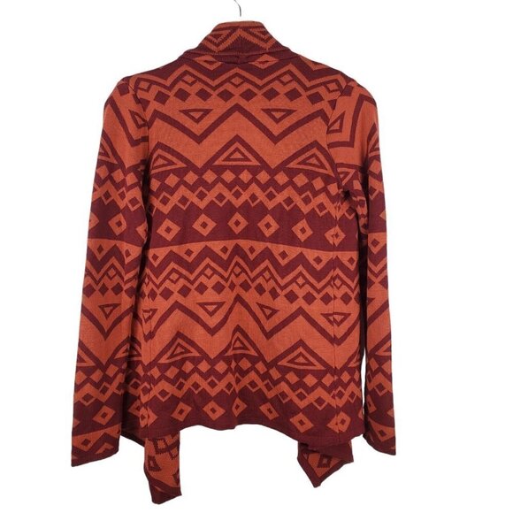Staring at Stars Cardigan Sweater XS Orange Boho Southwestern Aztec Waterfall - Picture 2 of 11